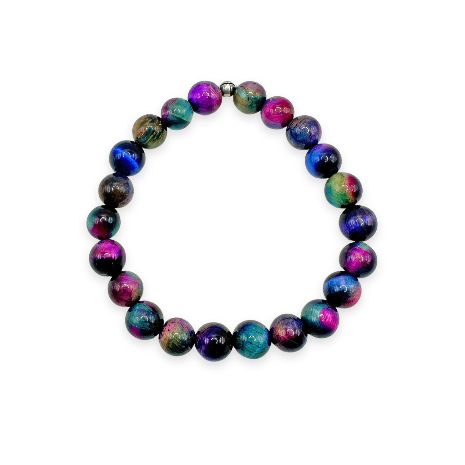 womens beaded bracelet in 8mm galaxy tiger's eye from Featherly