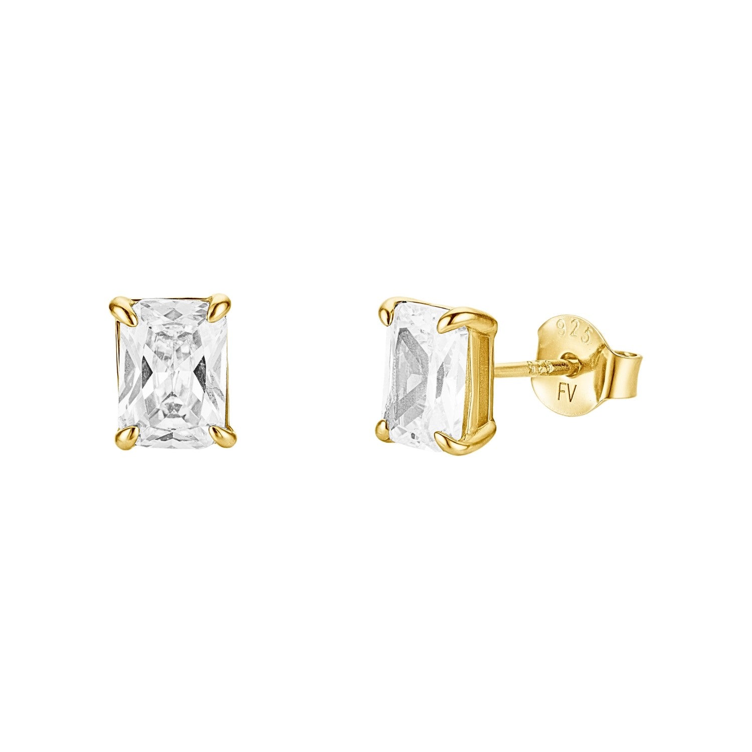 CZ Radiant Stud Earrings