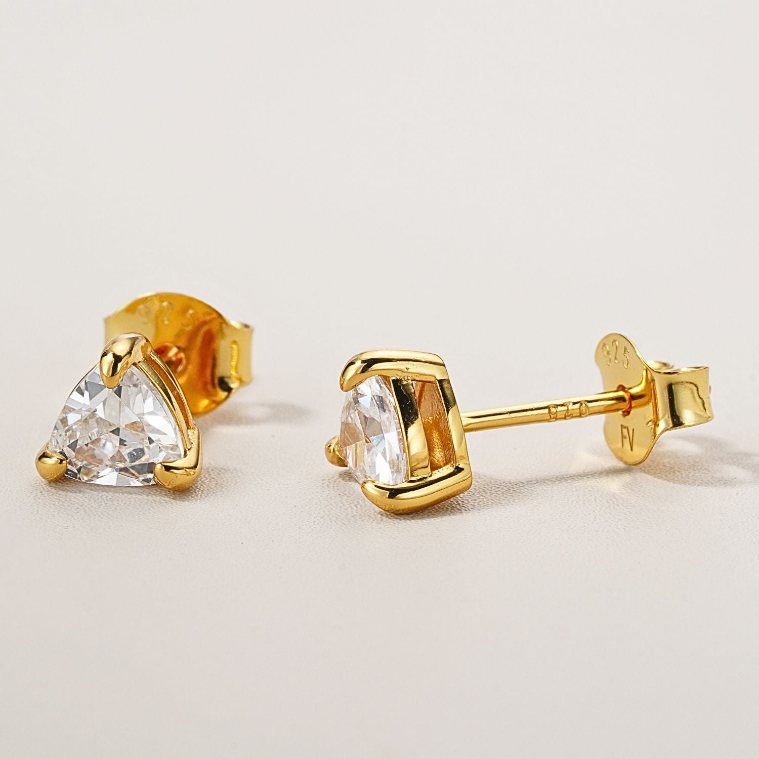 CZ Trillion Stud Earrings