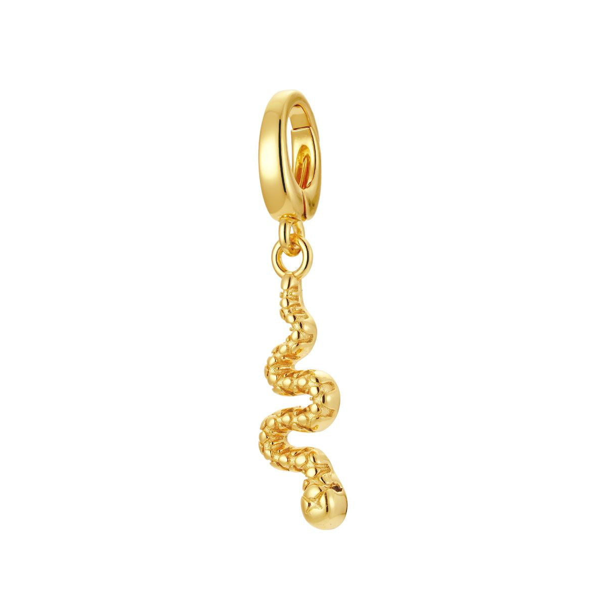 gold snake charm for necklace or bracelet from featherly - clip on charms