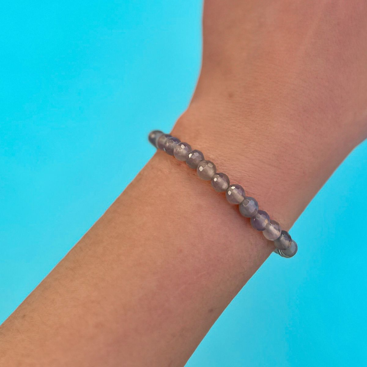 mini stacker bracelet from featherly in gray agate