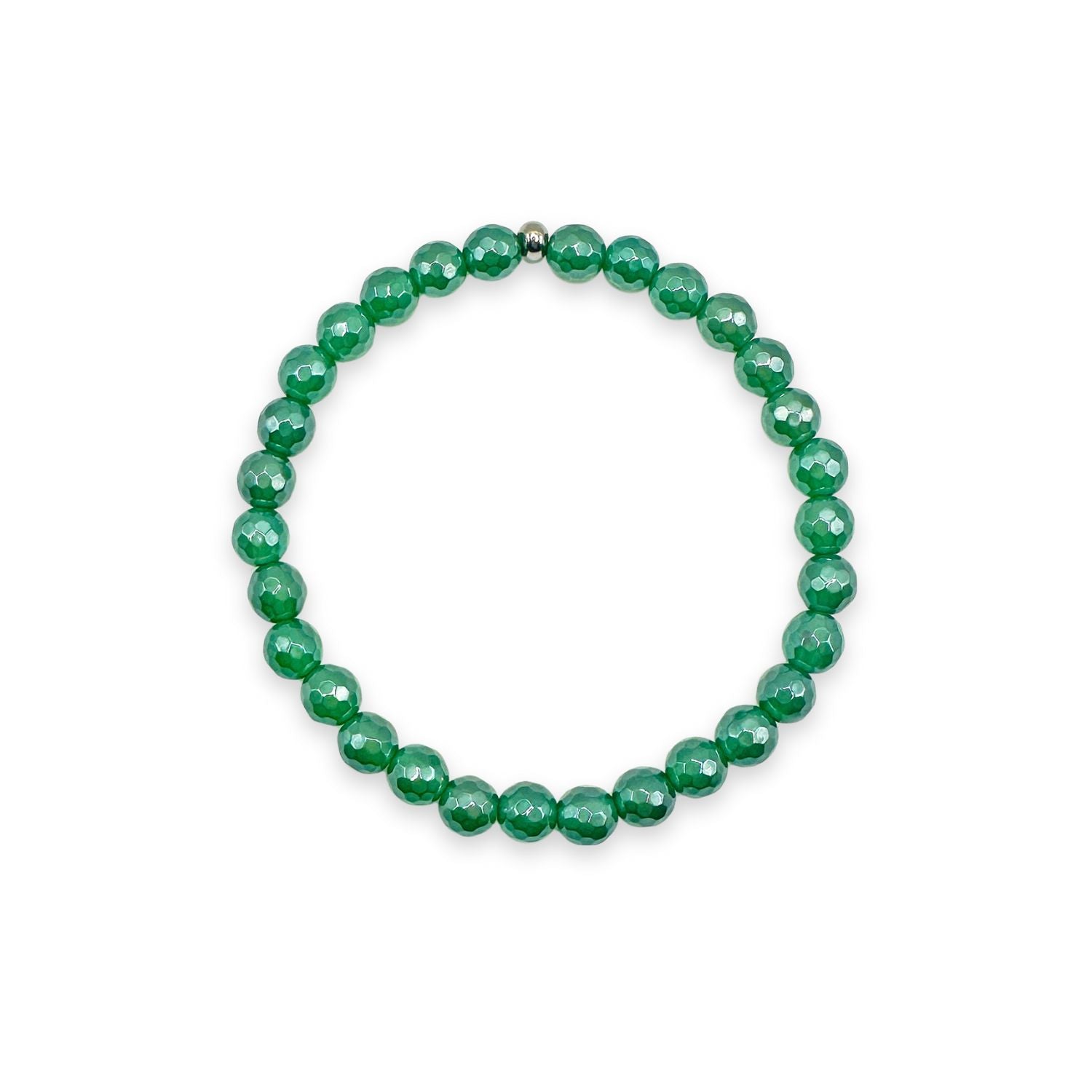 womens beaded bracelet in 6mm green agate from Featherly