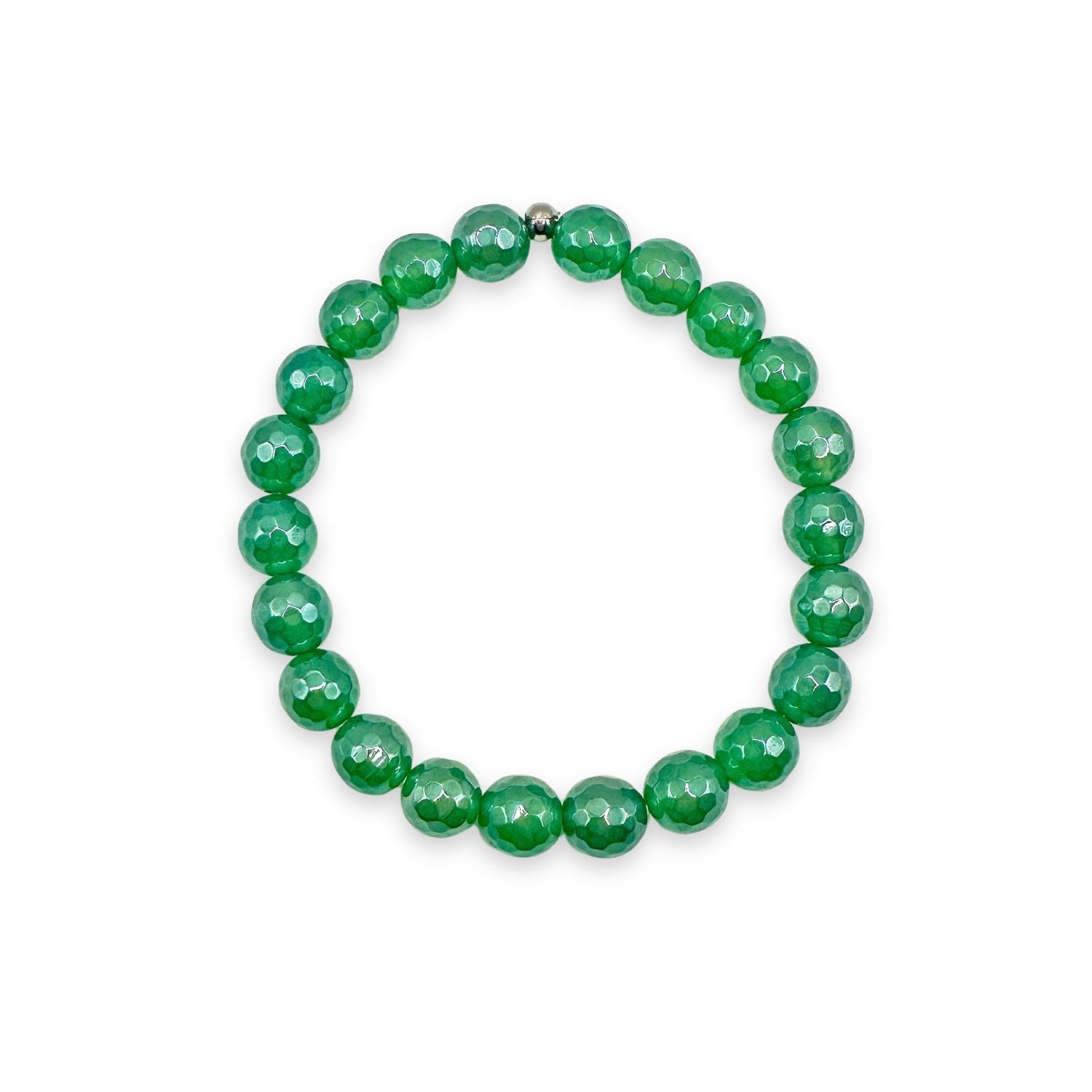 womens beaded bracelet in 8mm green agate from Featherly