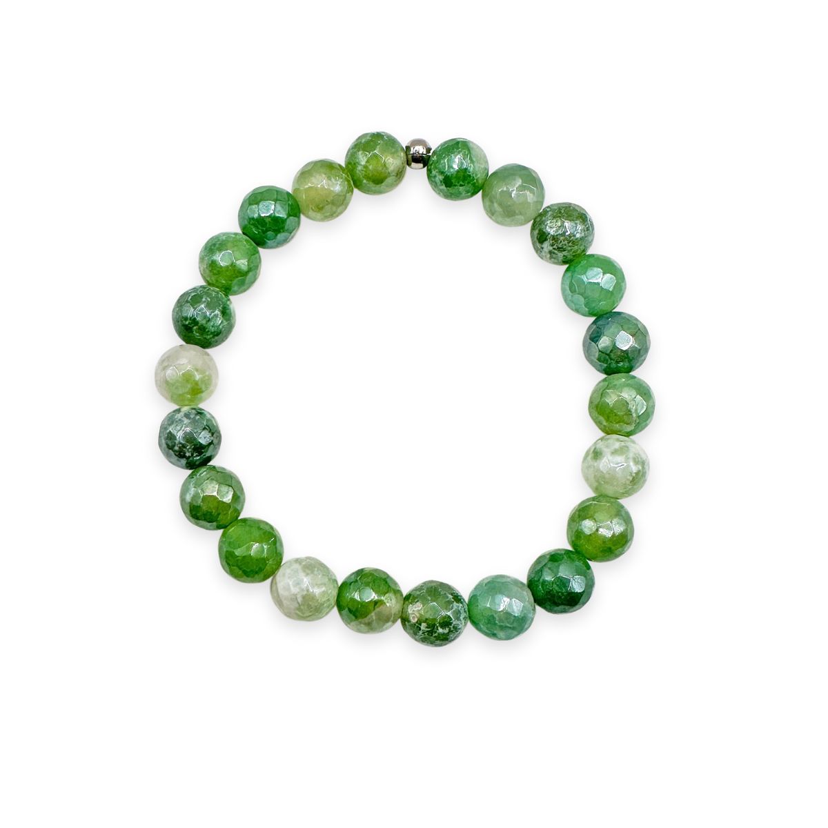 womens beaded bracelet in 8mm mystic white agate from Featherly
