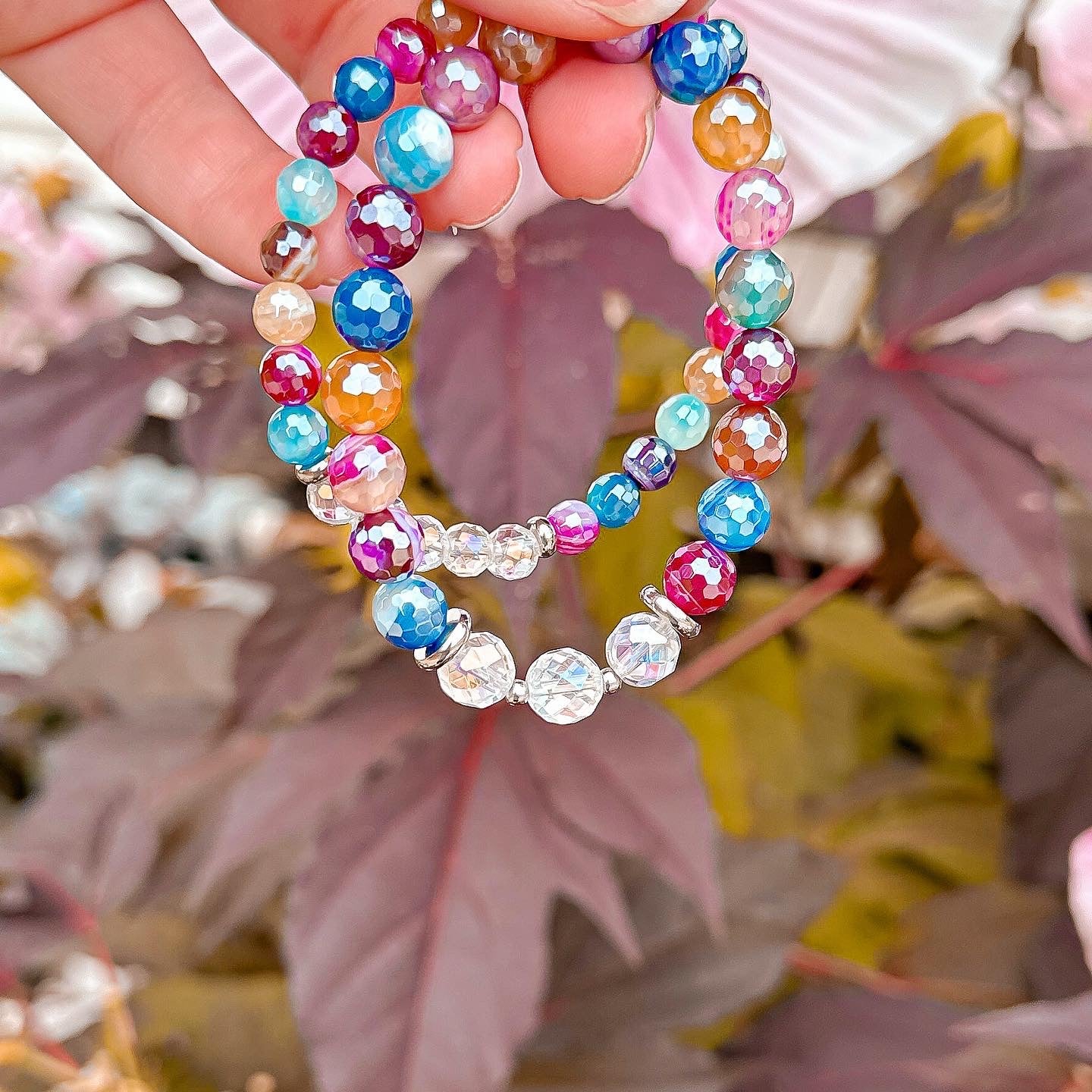 Good Vibes - Multicolor Agate Faceted Zest Bracelet