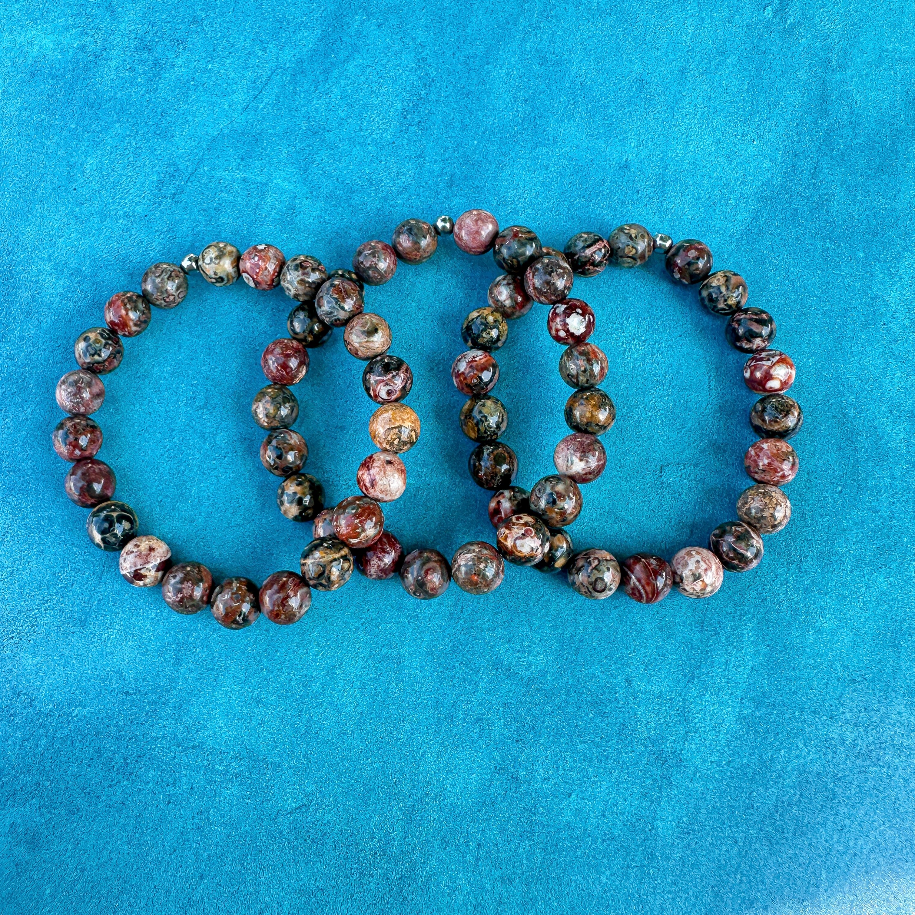 Red Leopard Skin Jasper Stacker Bracelet