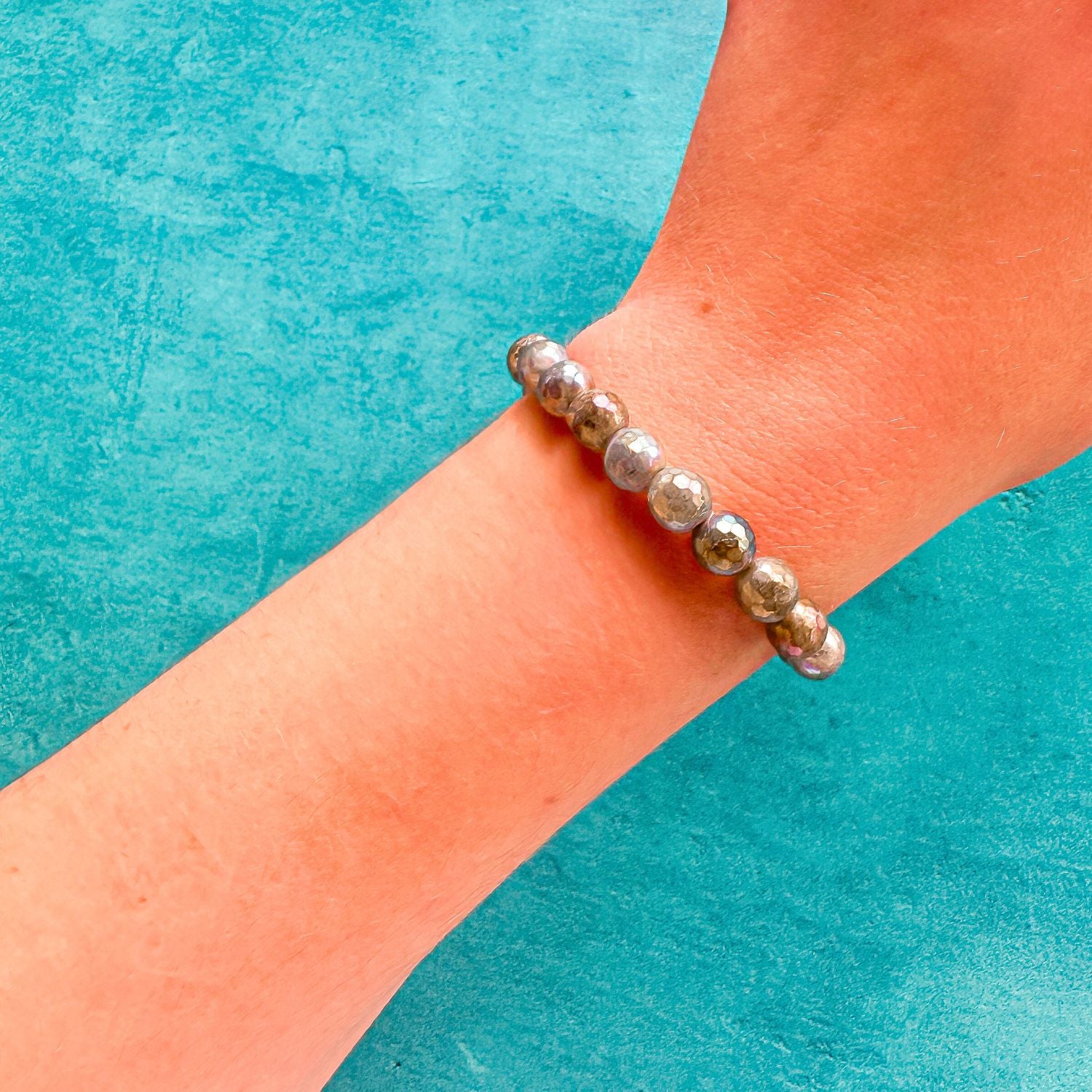 stacker bracelet from featherly in labradorite