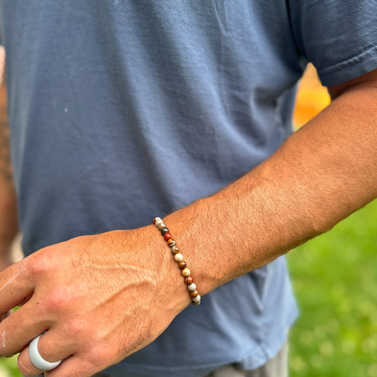 Guy bead bracelet ocean jasper 6mm