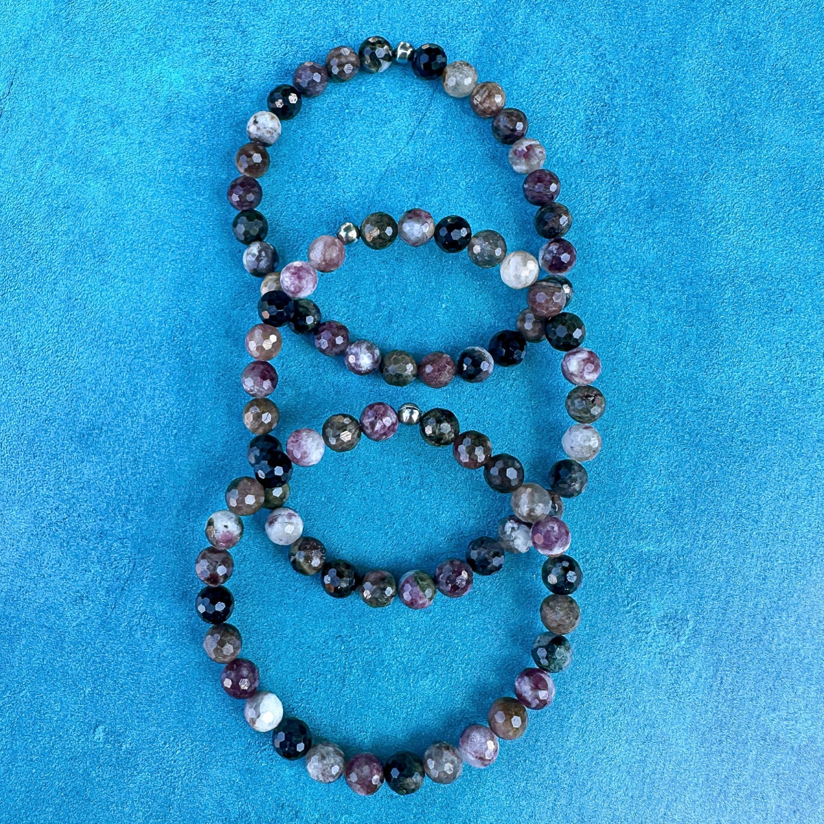 Mixed Tourmaline Faceted Mini Stacker Bracelet