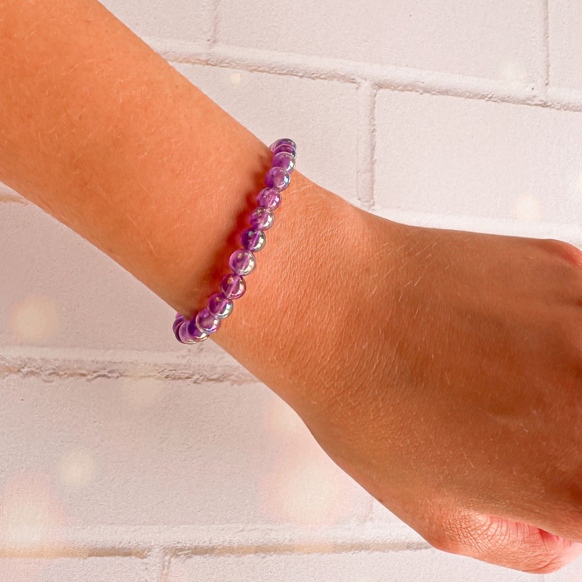 mini stacker bracelet from featherly in mystic amethyst