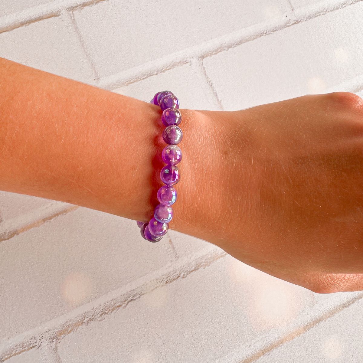 stacker bracelet from featherly in mystic amethyst