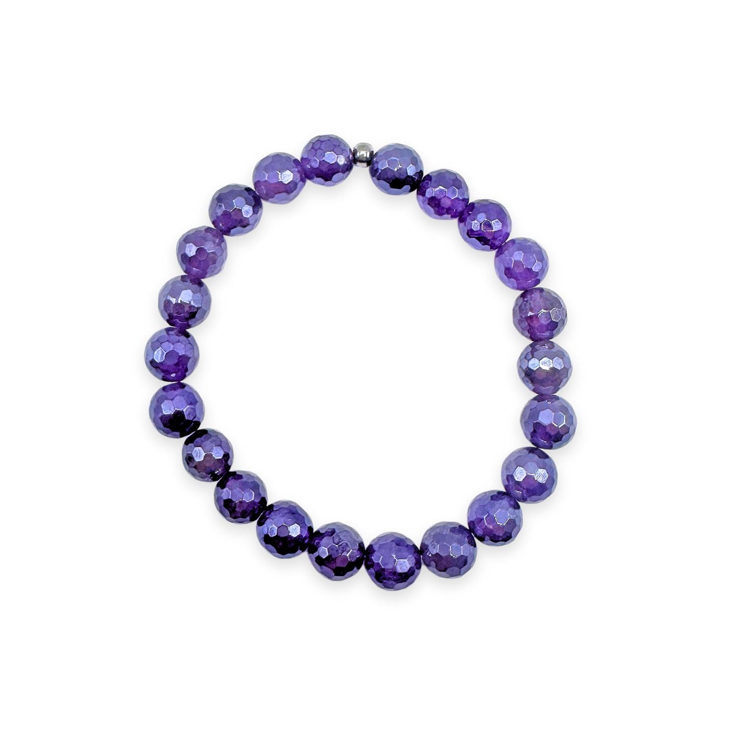 womens beaded bracelet in 8mm mystic faceted amethyst from Featherly