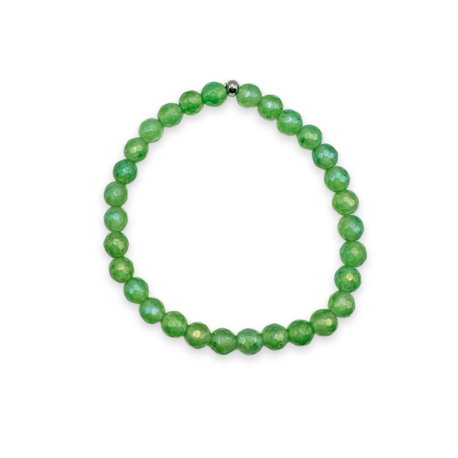 womens beaded bracelet in 6mm mystic green aventurine from Featherly