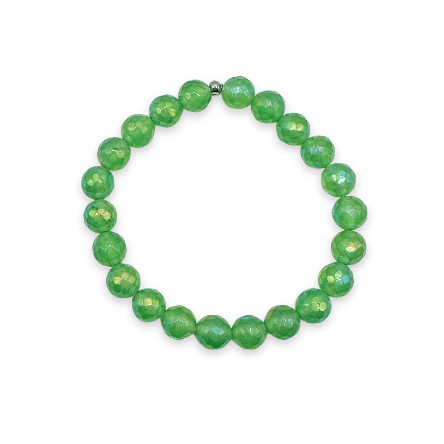 womens beaded bracelet in 8mm mystic green agate from Featherly