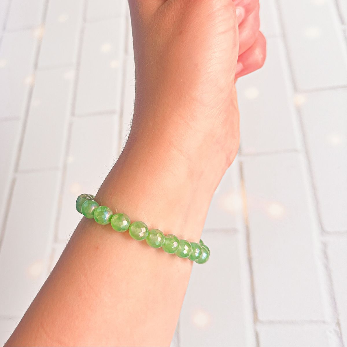 stacker bracelet from featherly in mystic green aventurine