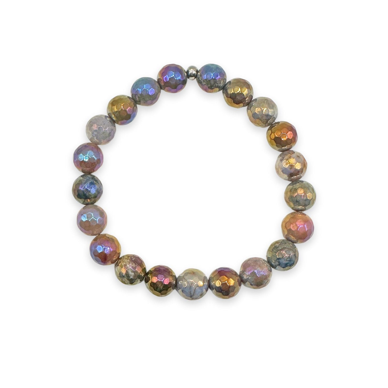 womens beaded bracelet in 8mm mystic indian agate from Featherly