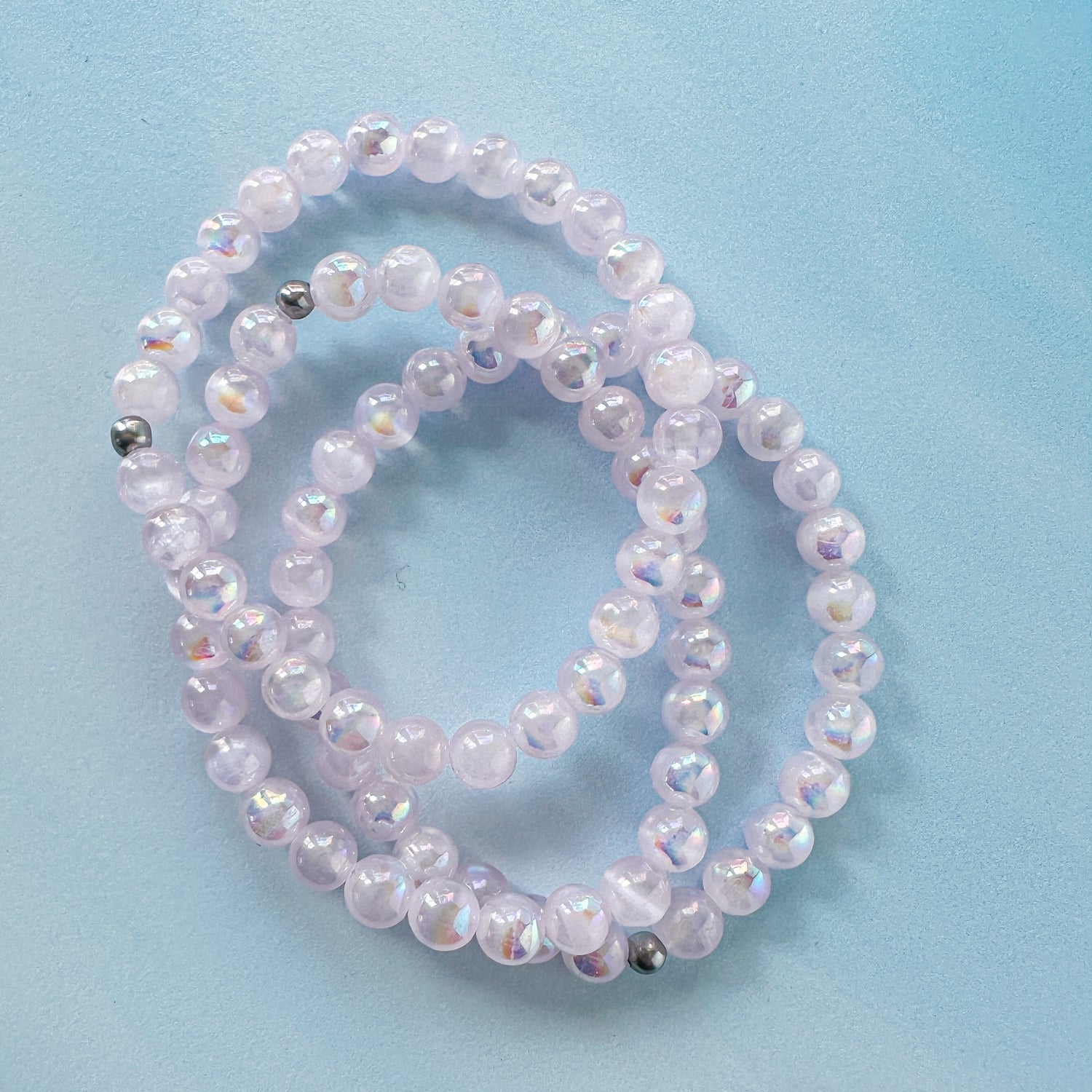 Mystic Lavender Selenite Mini Stacker Bracelet