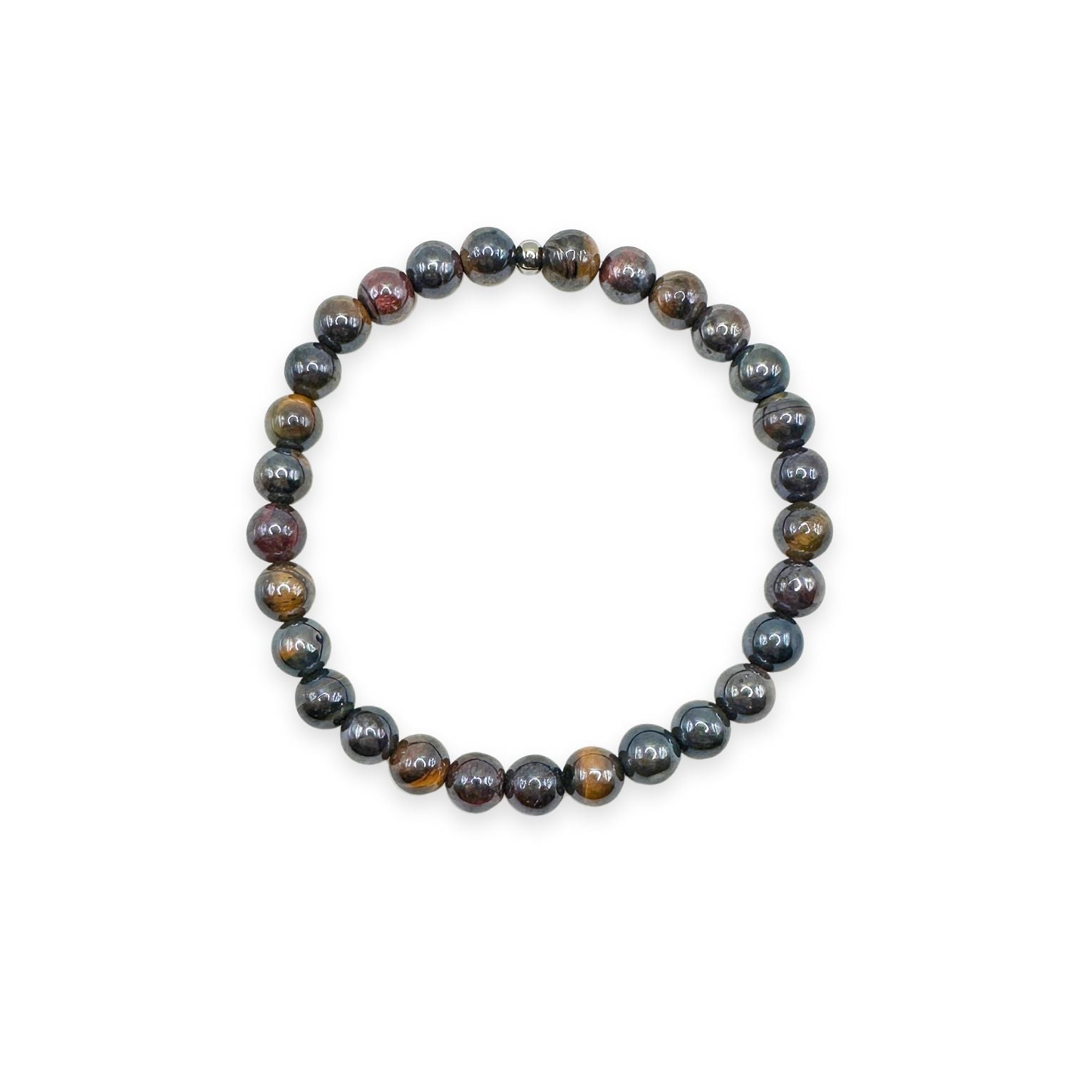 womens beaded bracelet in 6mm mystic mixed tiger's eye from Featherly