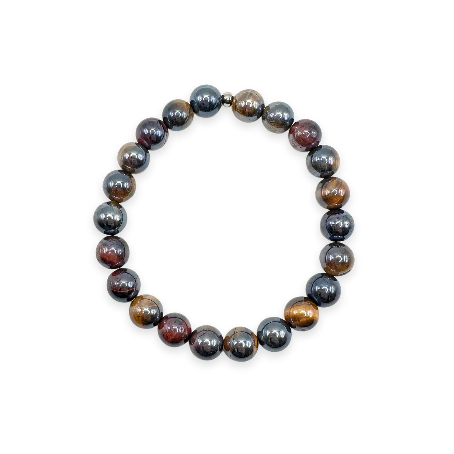 womens beaded bracelet in 8mm mystic mixed tiger's eye from Featherly