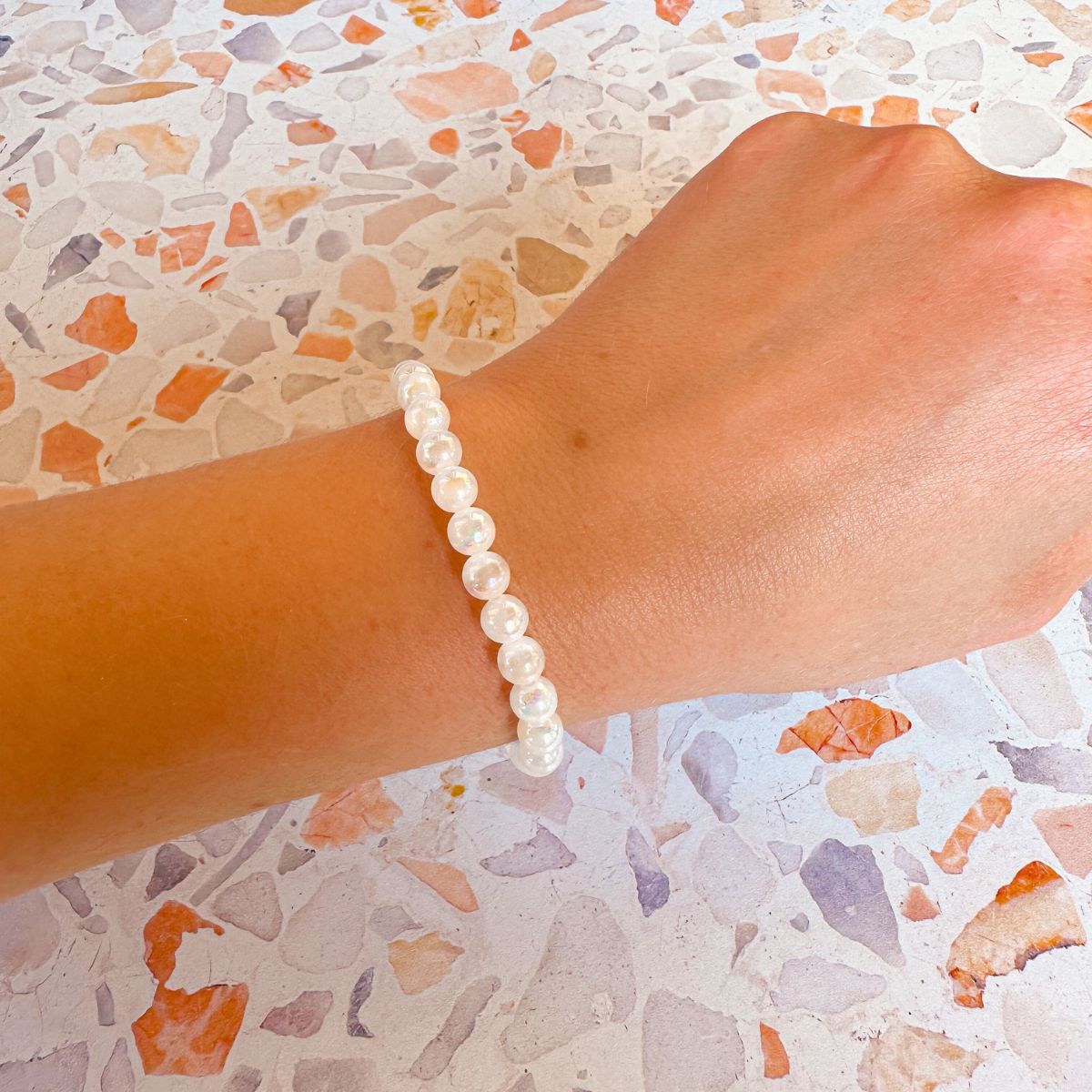 mini stacker bracelet from featherly in mystic selenite