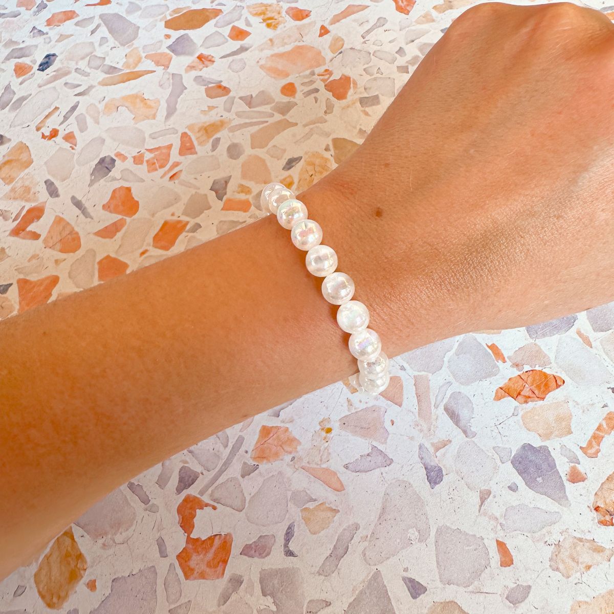 stacker bracelet from featherly in mystic selenite