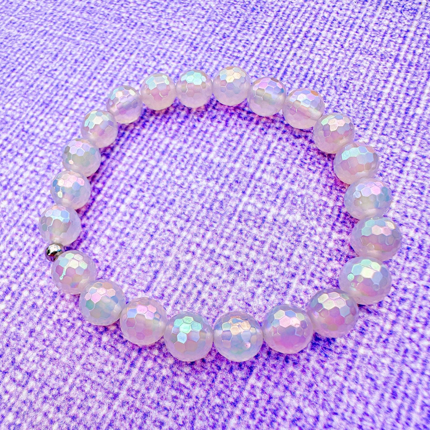 mystic white sparkly beaded bracelet for women from Featherly