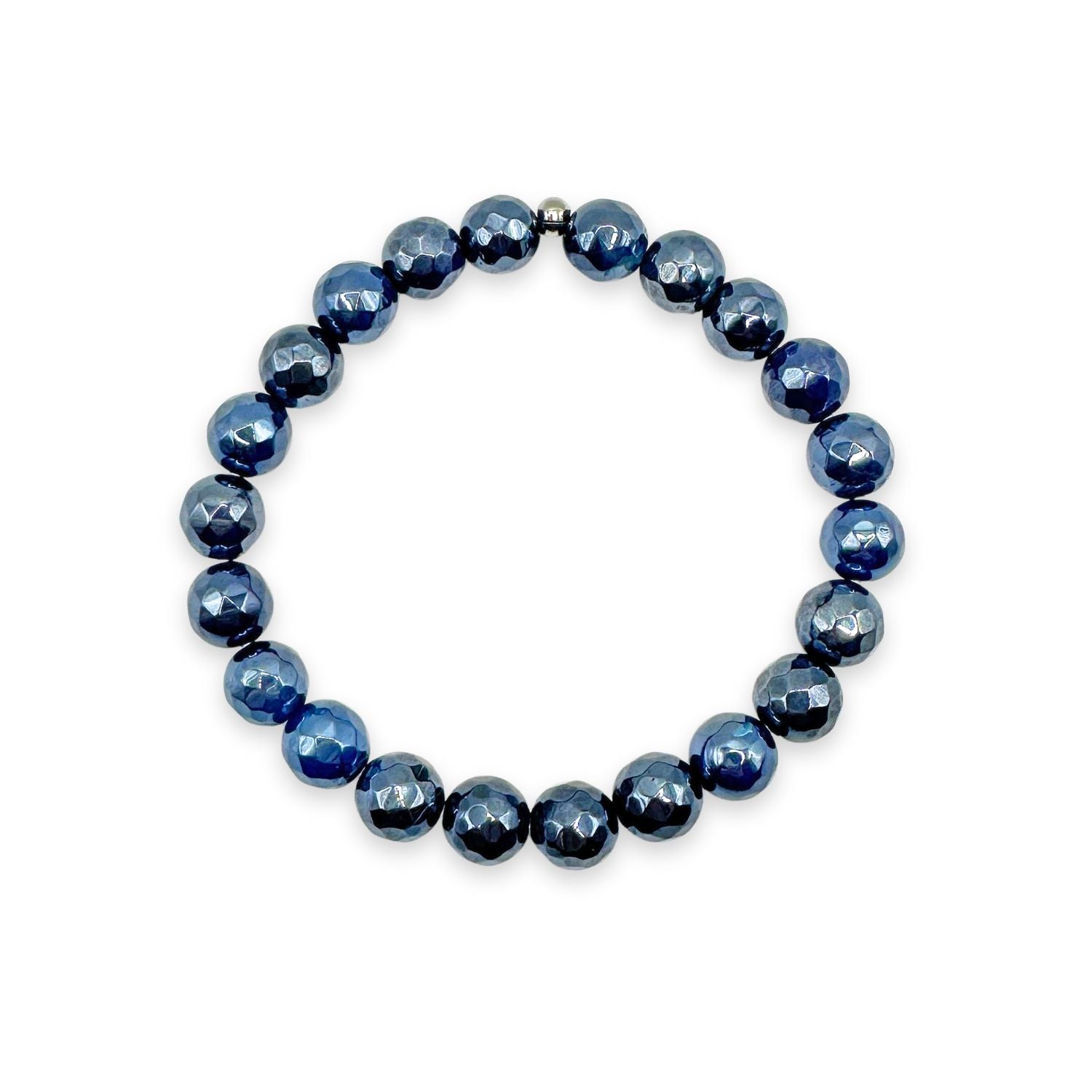 womens beaded bracelet in 8mm navy agate from Featherly