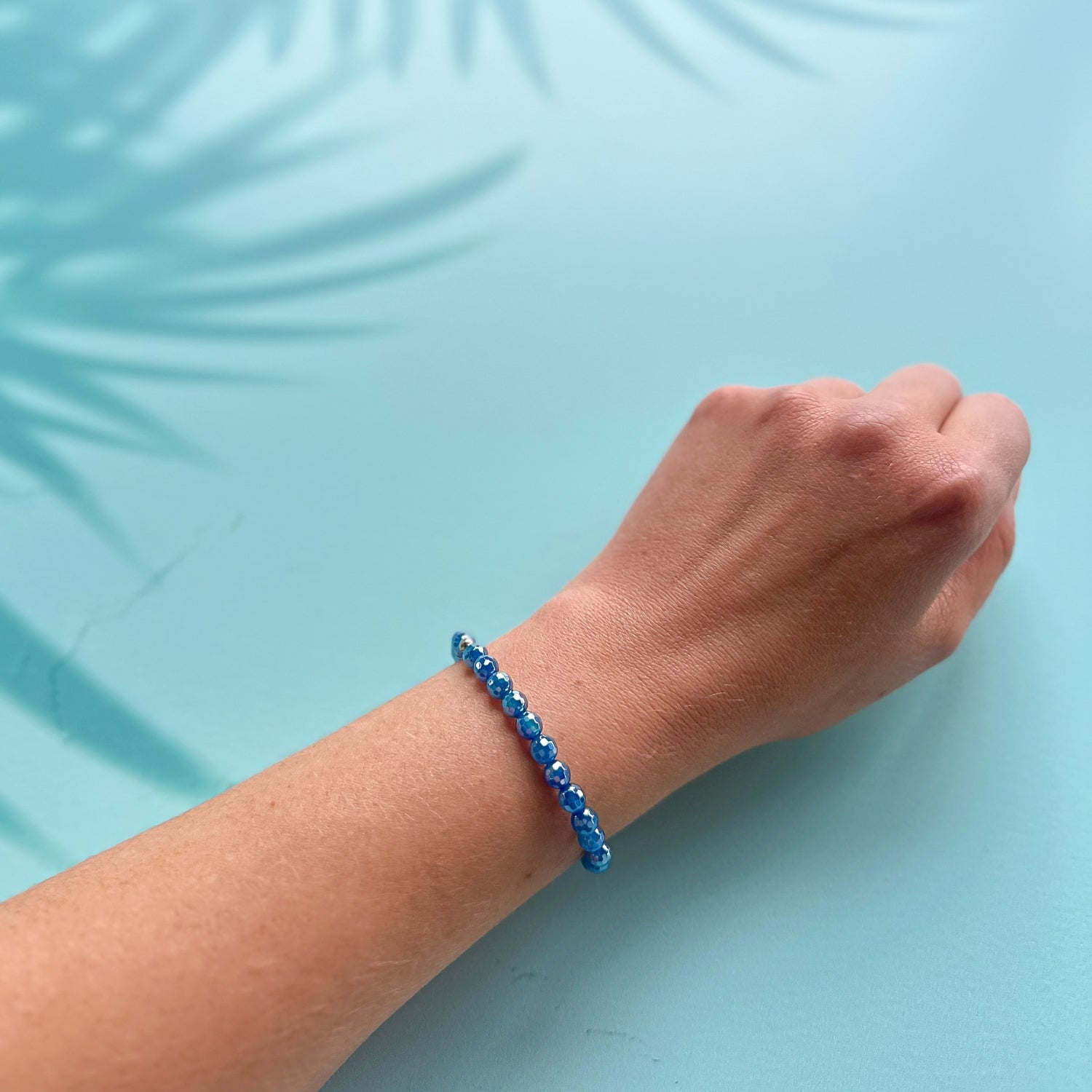 mini stacker bracelet from featherly in navy agate