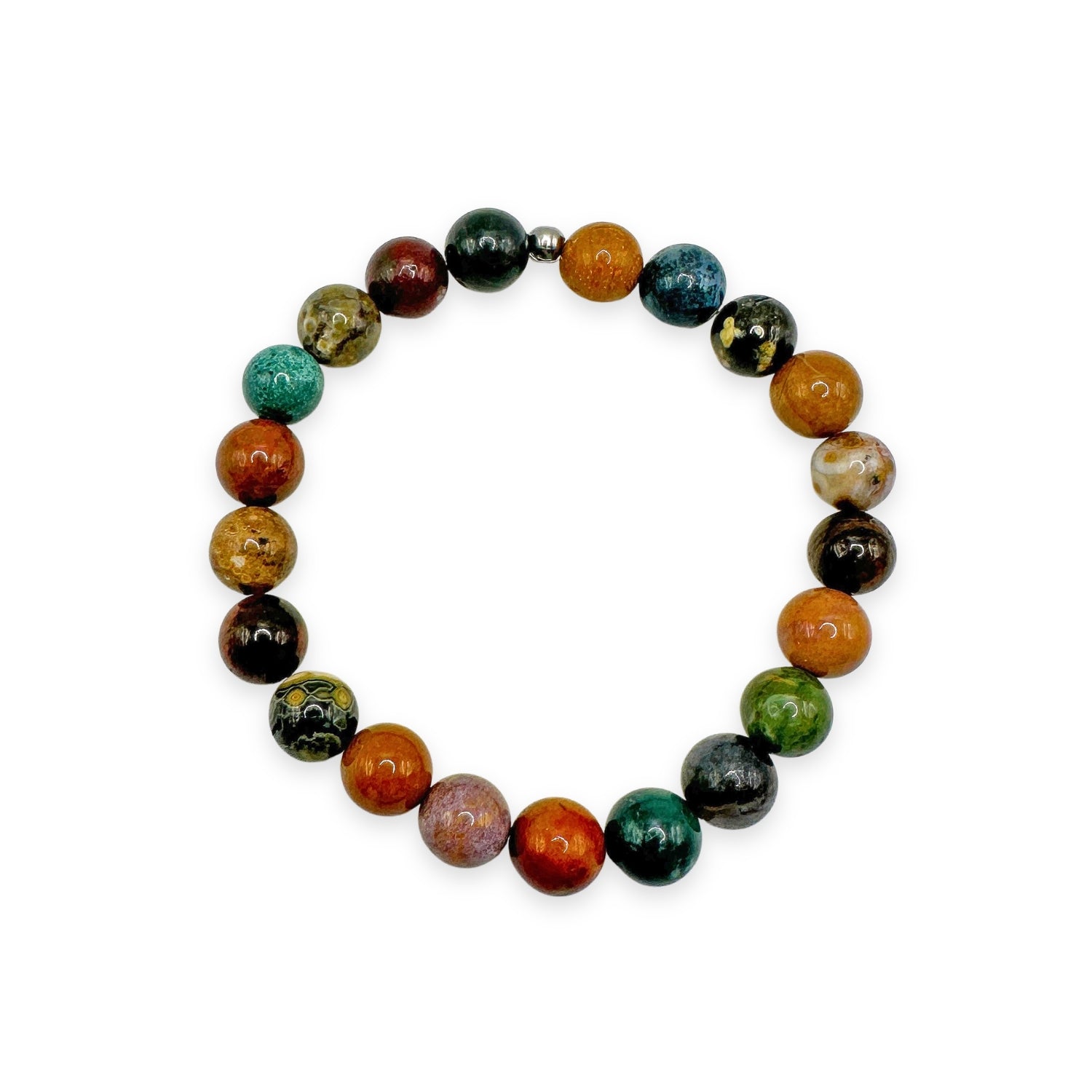 womens beaded bracelet in 8mm ocean jasper from Featherly