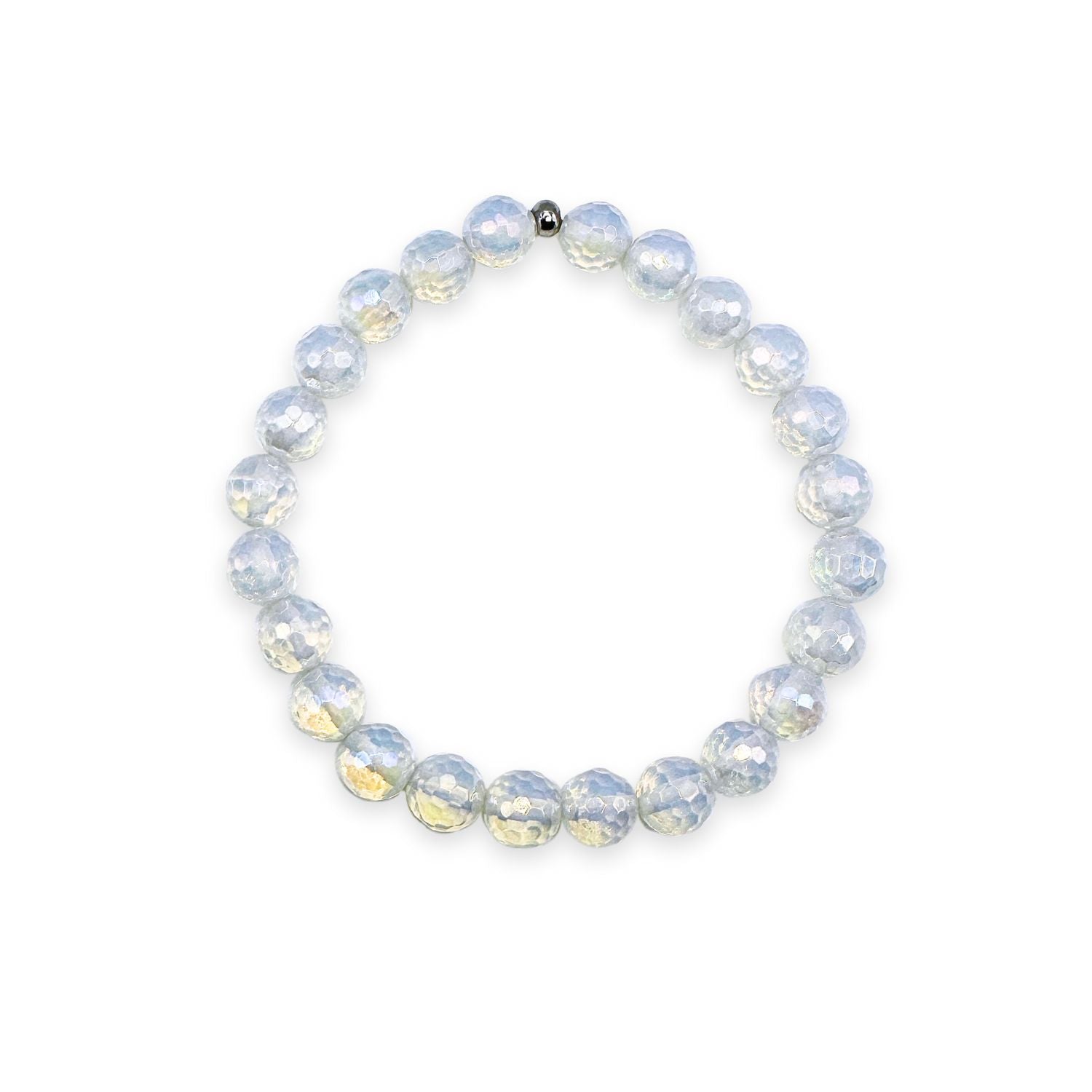 womens beaded bracelet in 8mm mystic opalite from Featherly