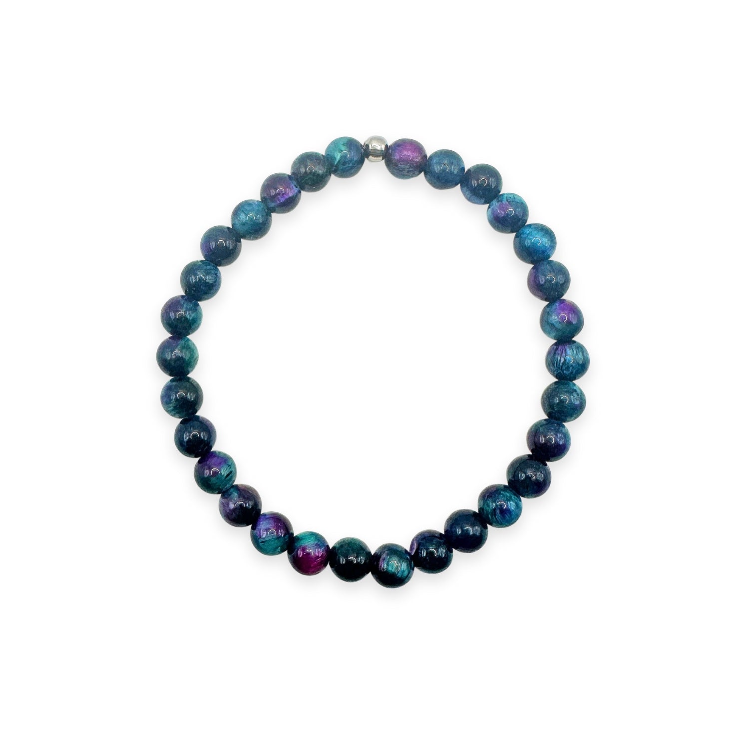 womens beaded bracelet in 6mm peacock tiger's eye from Featherly
