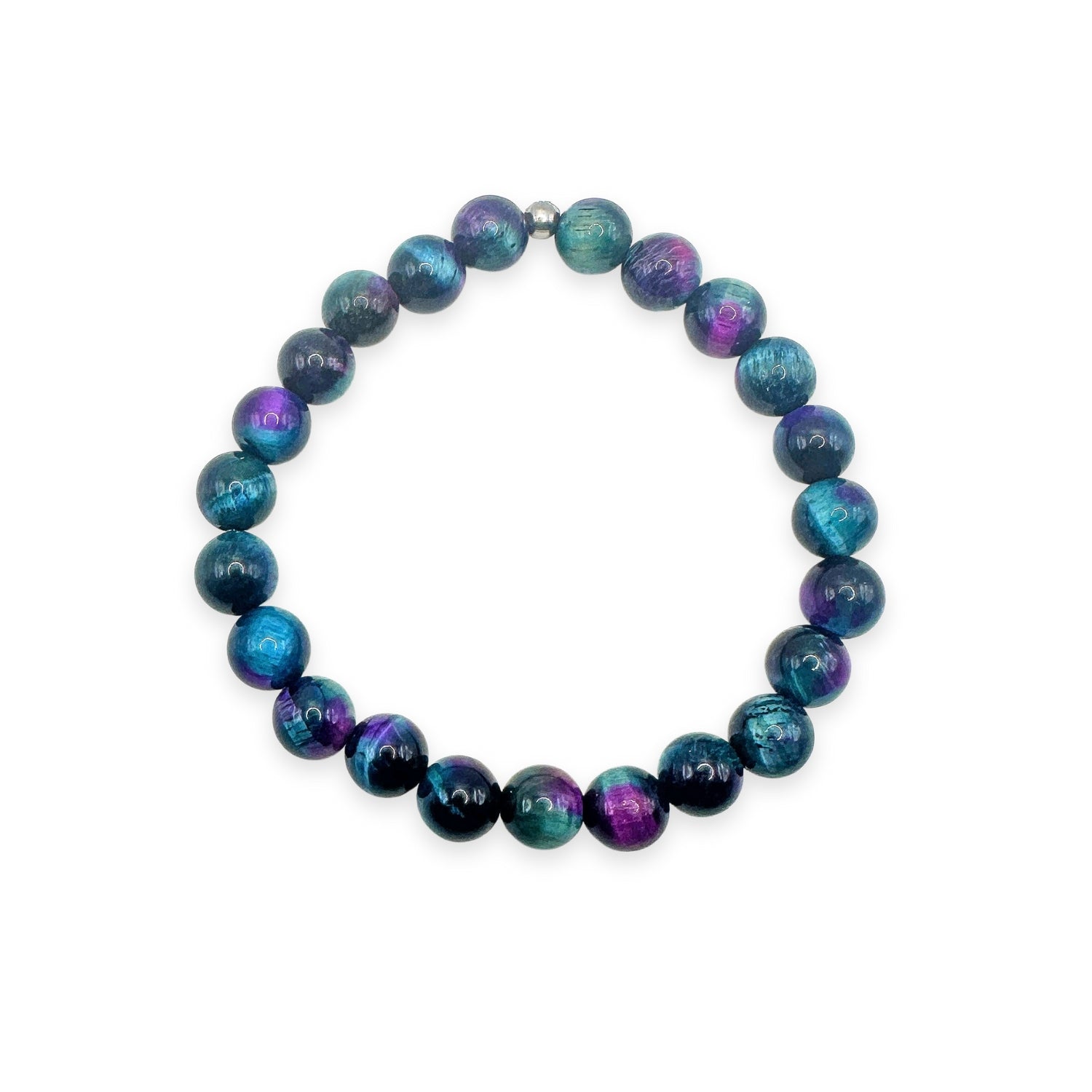 womens beaded bracelet in 8mm peacock tiger's eye from Featherly