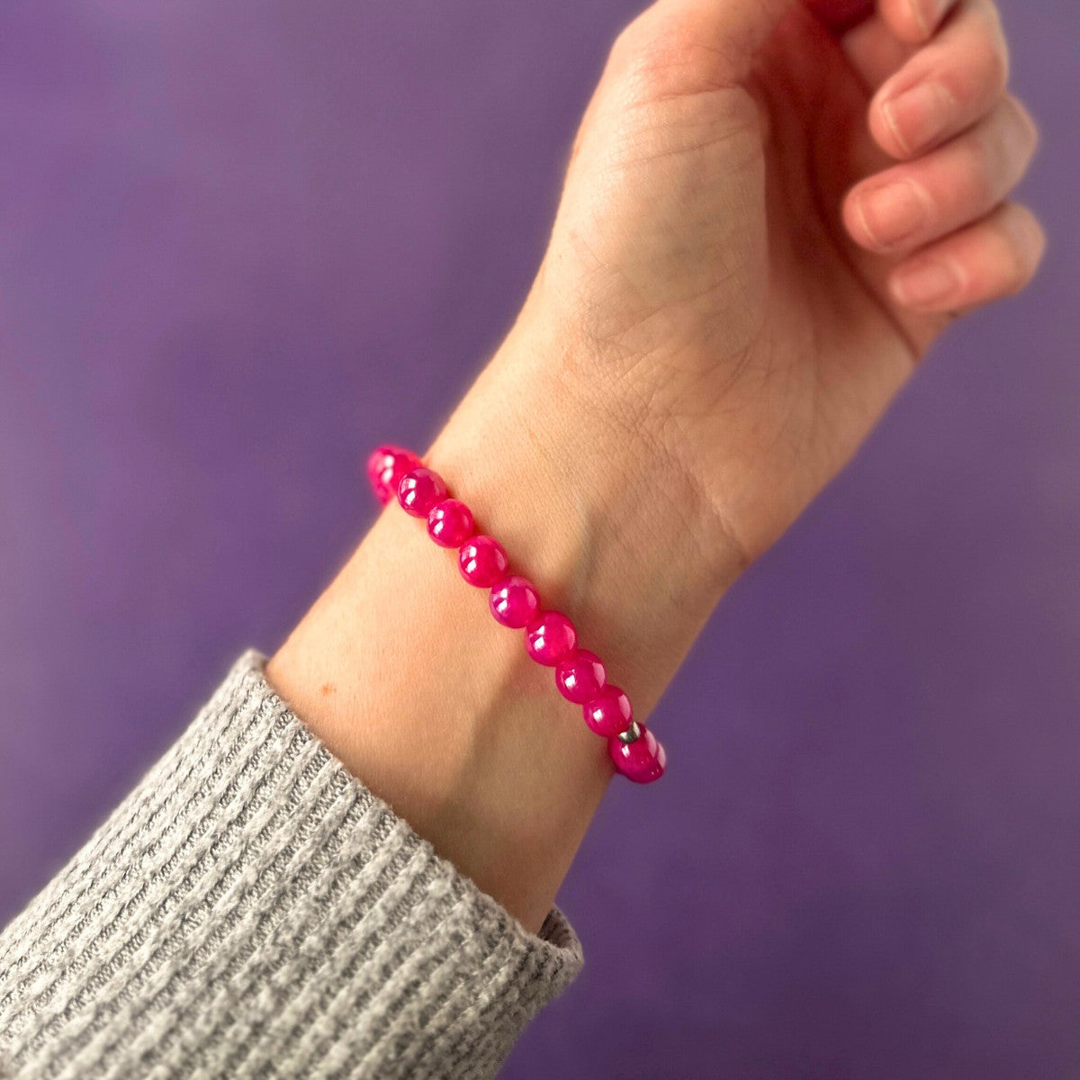 Balance - Mystic Pink Dragon Vein Agate Stacker Bracelet