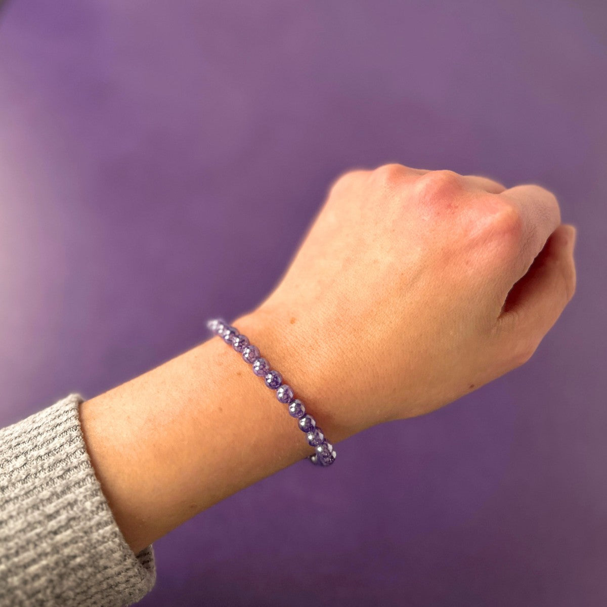 Balance - Mystic Purple Dragon Vein Agate Mini Stacker Bracelet