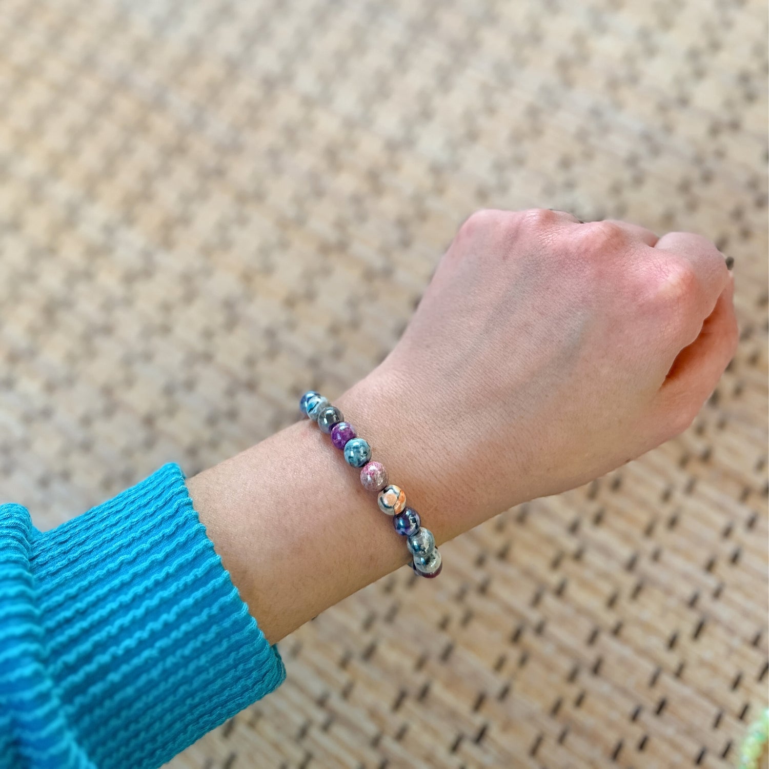 Mystic Rainbow Agate Stacker Bracelet