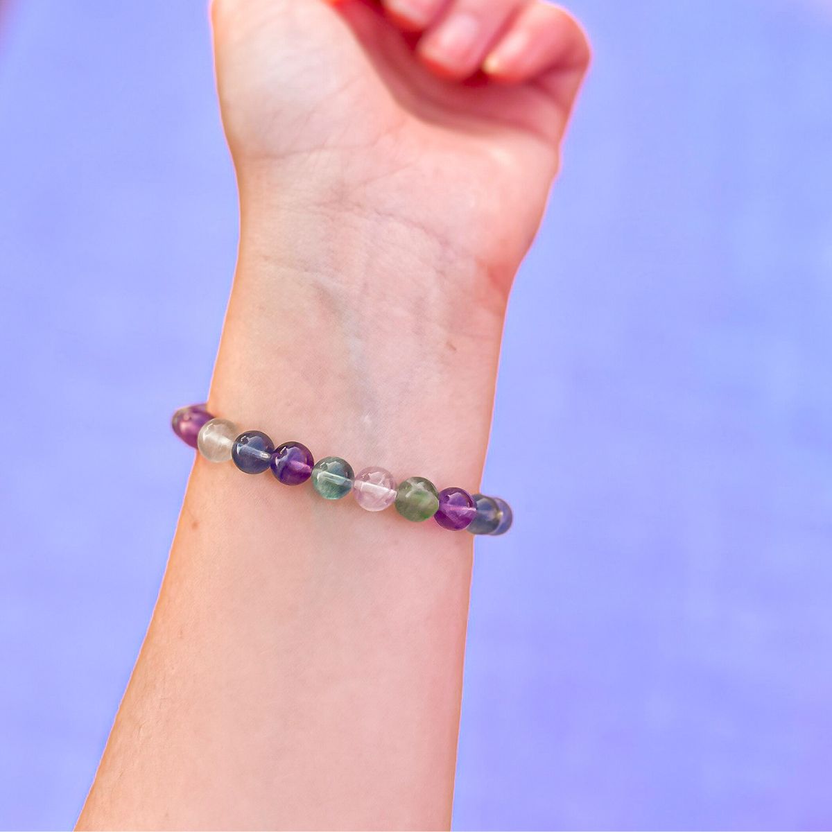 stacker bracelet from featherly in rainbow fluorite
