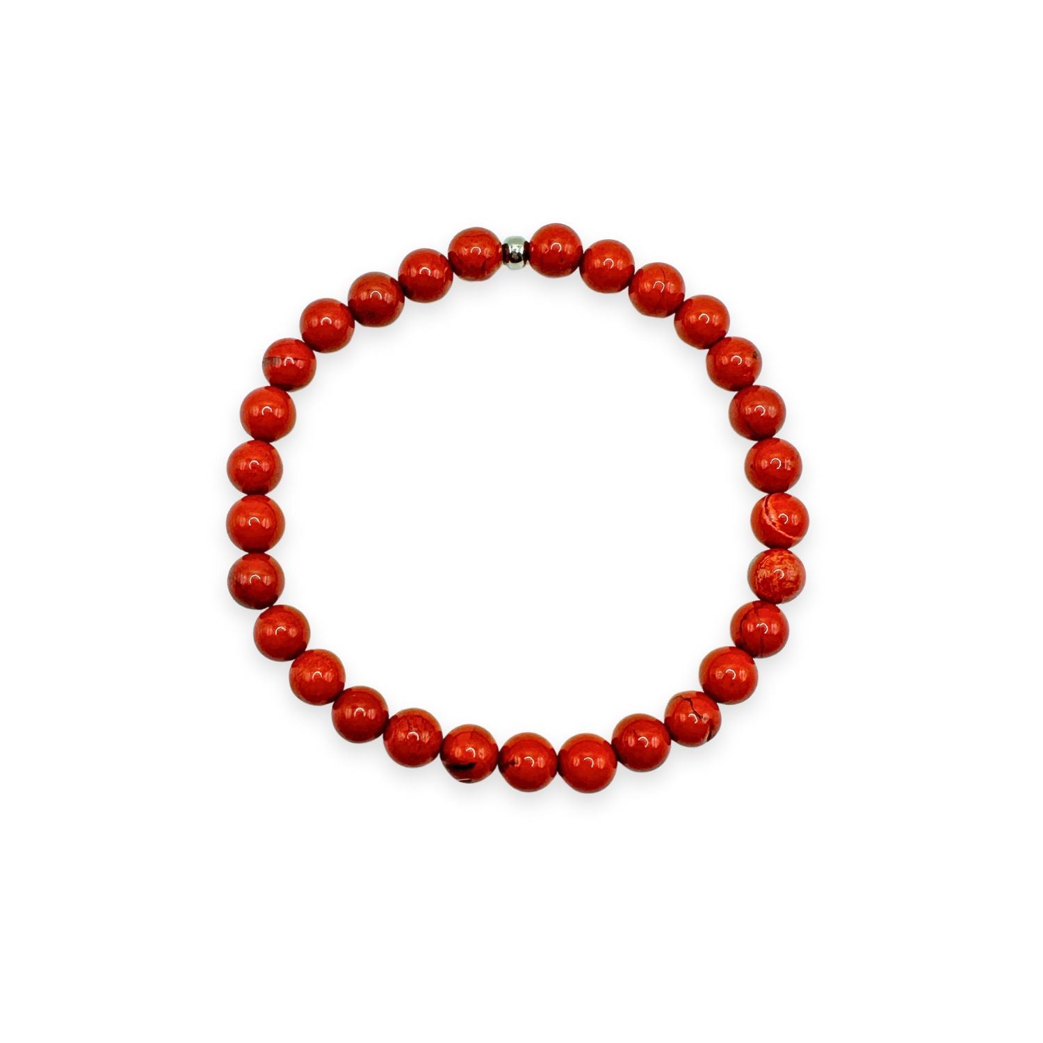 womens beaded bracelet in 6mm red jasper from Featherly