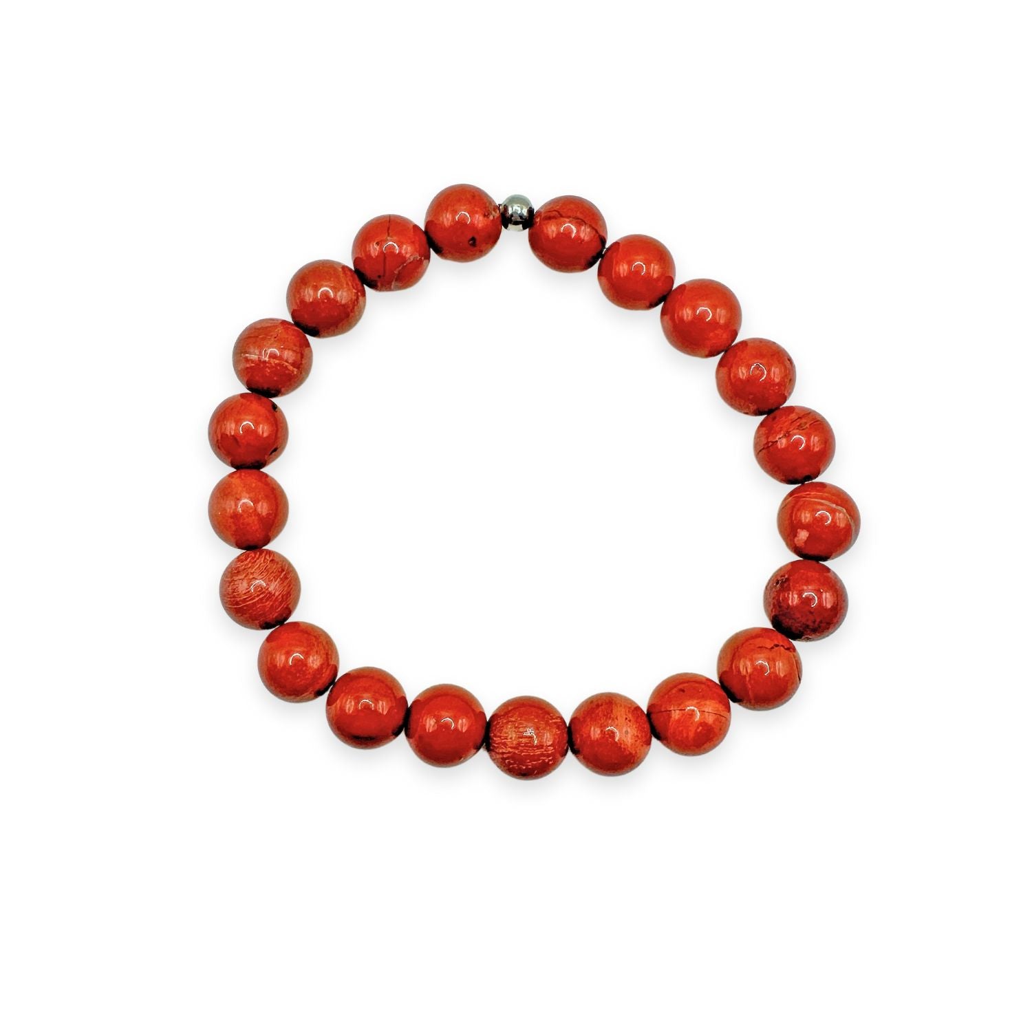 womens beaded bracelet in 8mm red jasper from Featherly