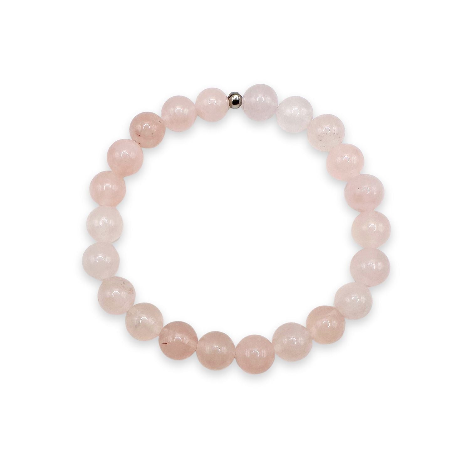 womens beaded bracelet in 8mm rose quartz from Featherly