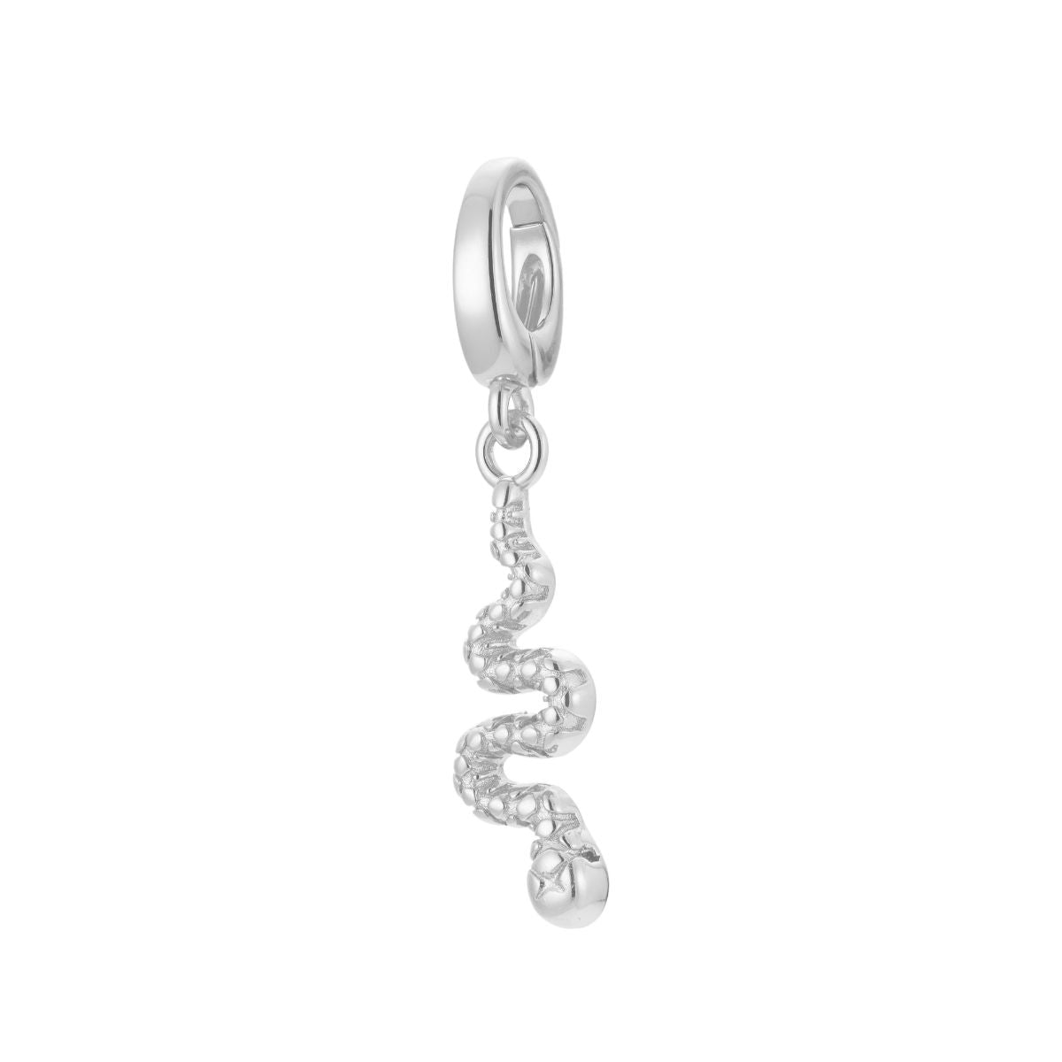 sterling silver snake charm for necklace or bracelet from featherly - clip on charms