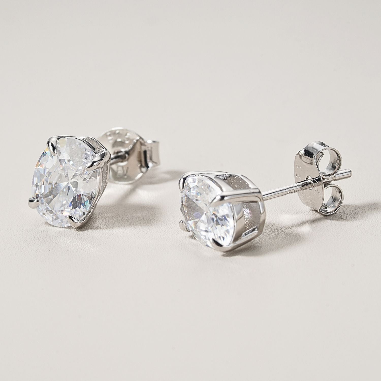 CZ Oval Stud Earrings