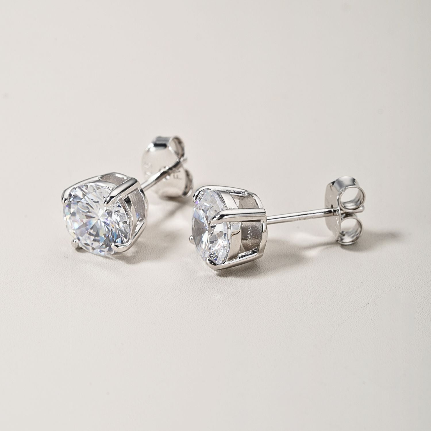 CZ Round Stud Earrings