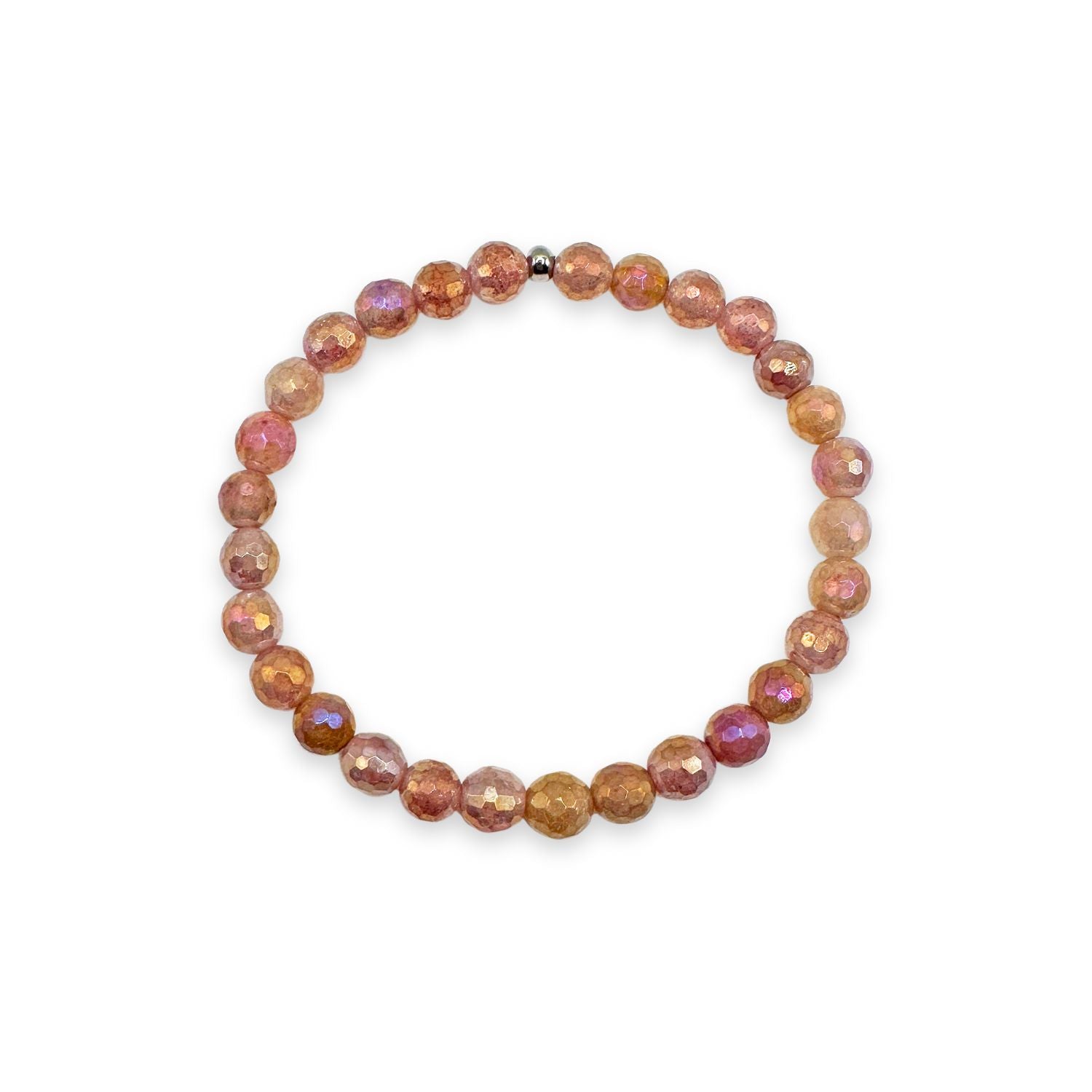 womens beaded bracelet in 6mm mystic strawberry quartz from Featherly