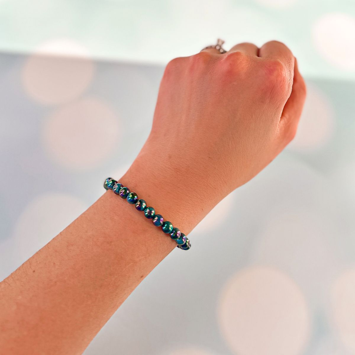 Power & Integrity - Mystic Teal Tiger's Eye Mini Stacker Bracelet