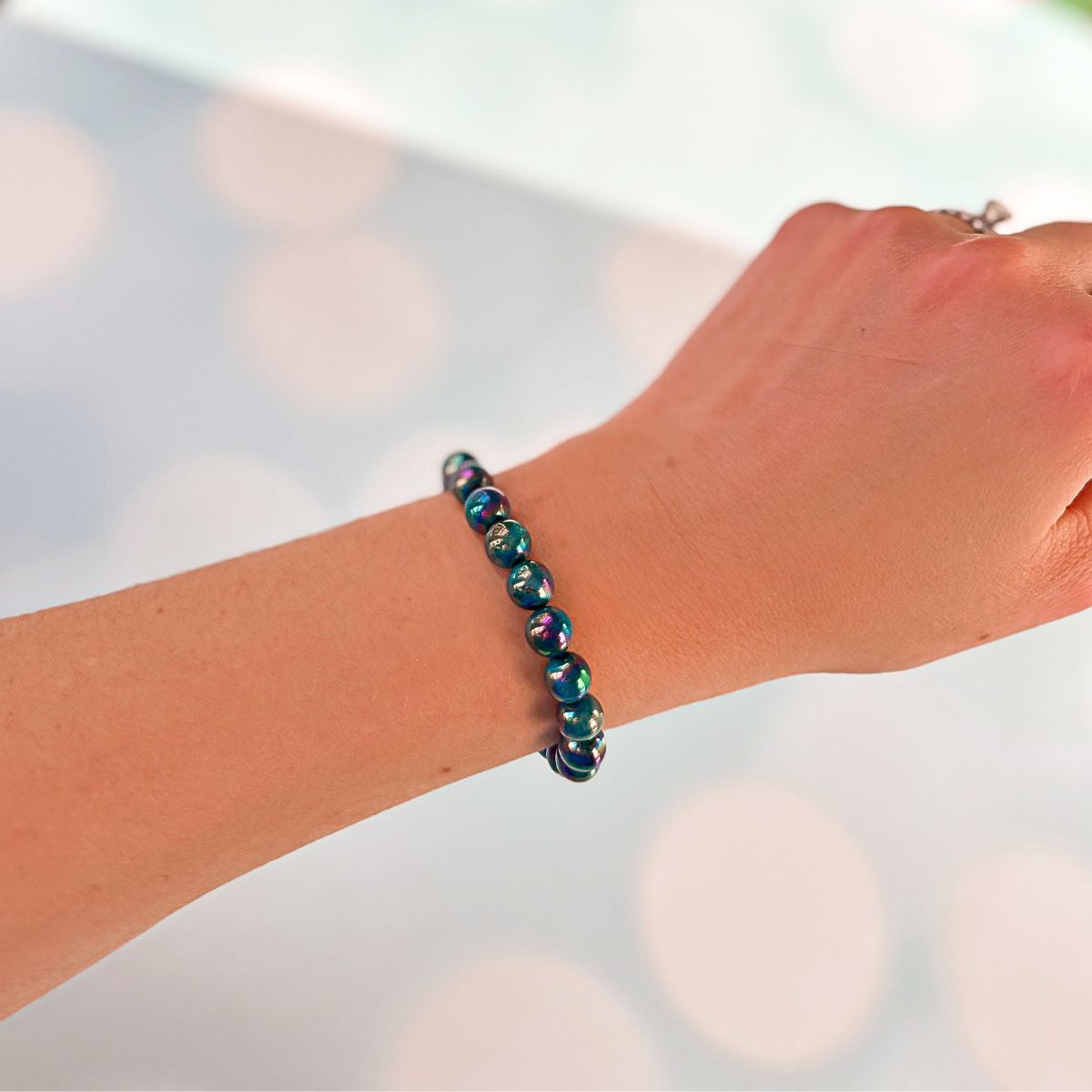 Power & Integrity - Mystic Teal Tiger's Eye Stacker Bracelet