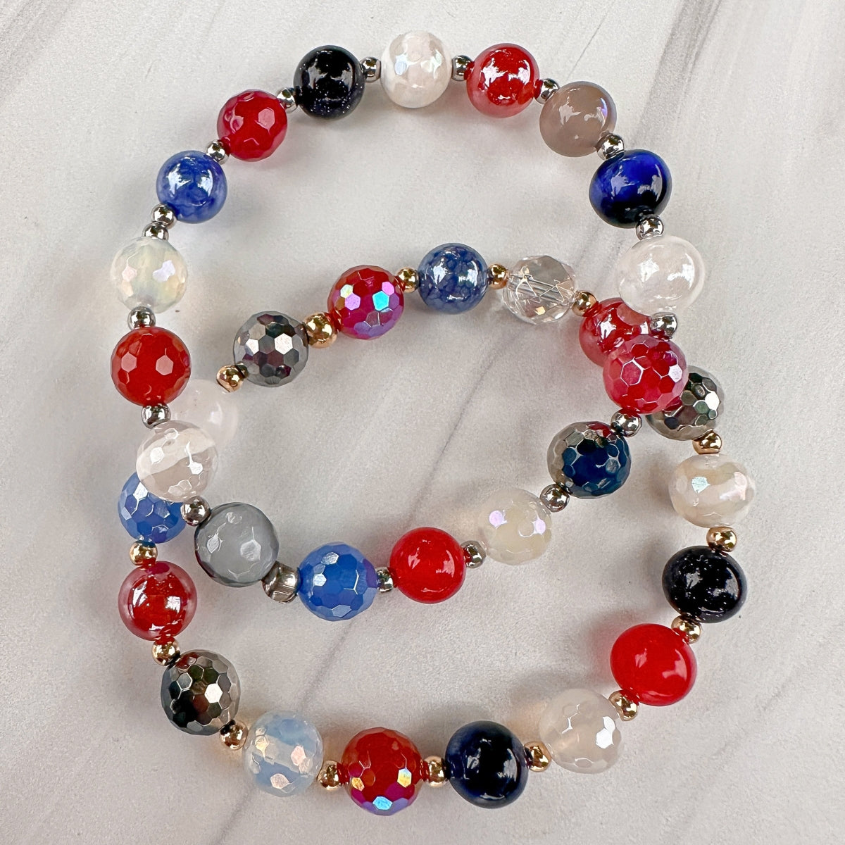 USA Confetti One of a Kind Stacker Bracelet