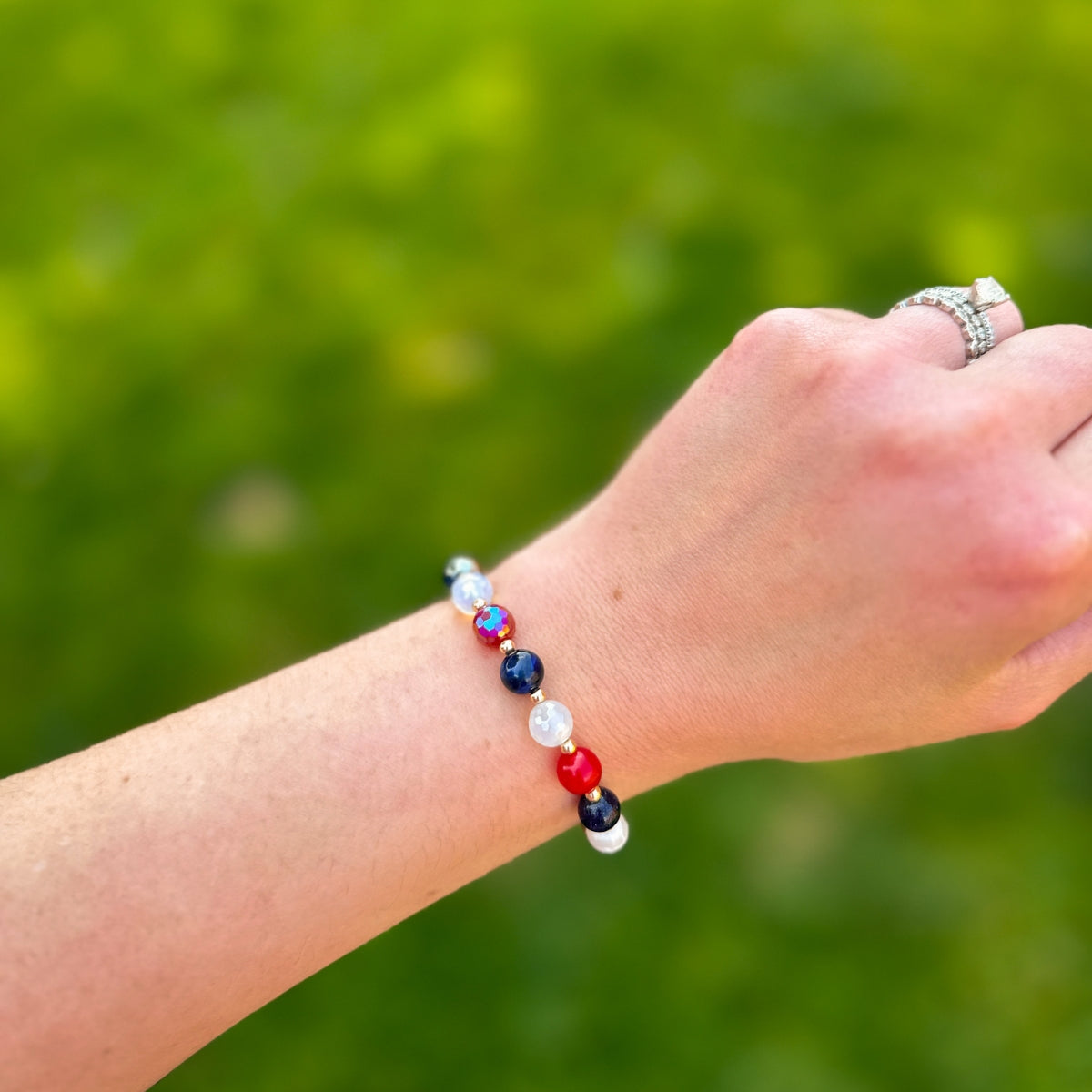 USA Confetti One of a Kind Stacker Bracelet