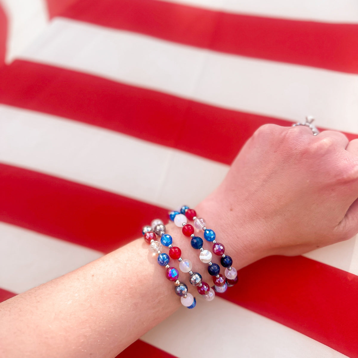 USA Confetti One of a Kind Stacker Bracelet