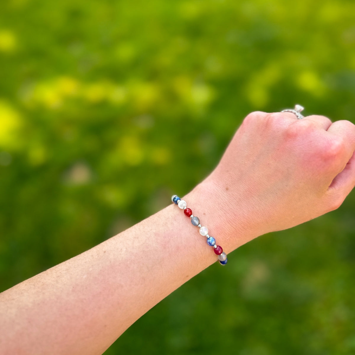 USA Confetti One of a Kind Mini Stacker Bracelet