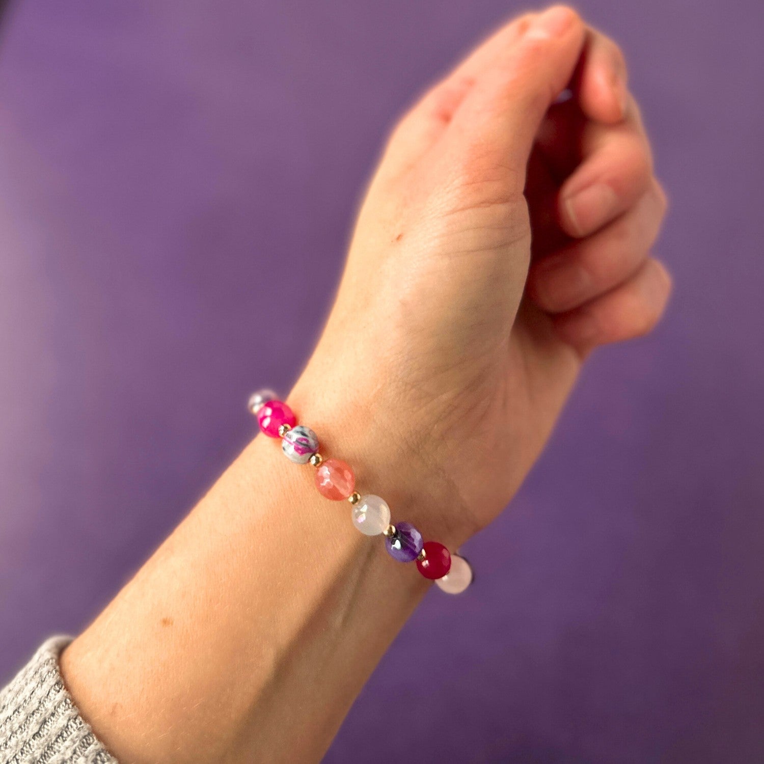 Valentine's Day Confetti One of a Kind Stacker Bracelet